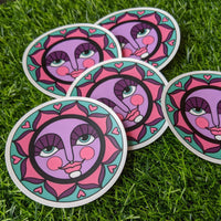 Round Lotus Sun Sticker