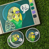 Round "Hi Bird" Sticker