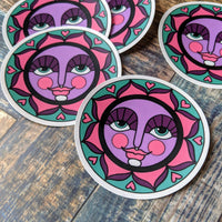 Round Lotus Sun Sticker