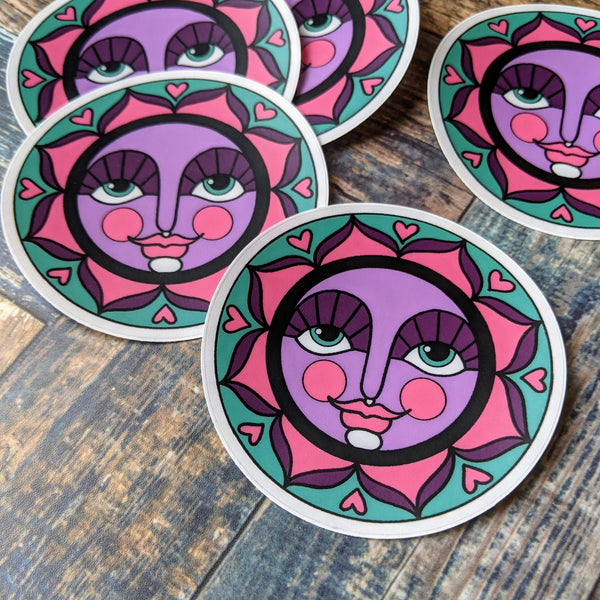 Round Lotus Sun Sticker