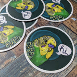 Round "Hi Bird" Sticker